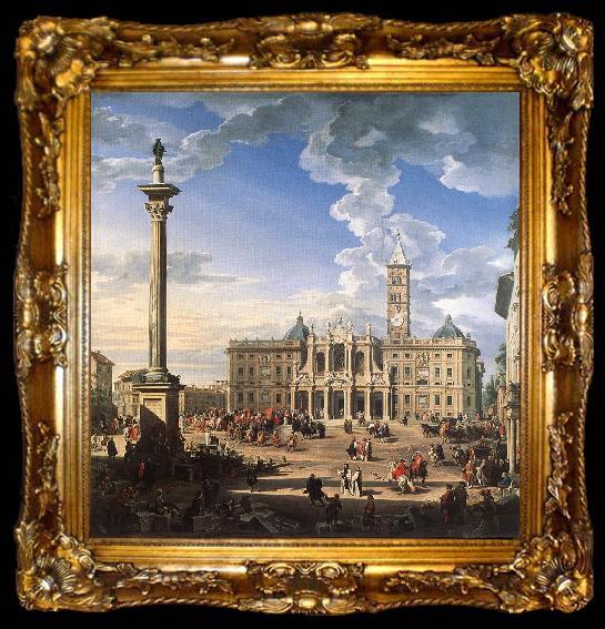framed  PANNINI, Giovanni Paolo The Piazza and Church of Santa Maria Maggiore ch, ta009-2
